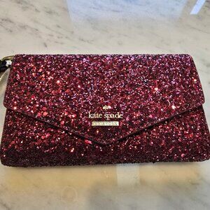 Kate Spade NWT, Pink Laurel Way Glitter Wristlet